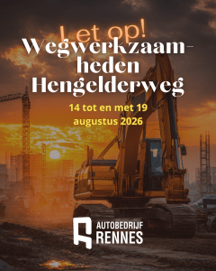 Werkzaamheden aan de Hengelderweg, Zevenaar in augustus 2026